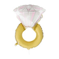 321 Party! Giant Foil Diamond Ring Balloon, 32 in