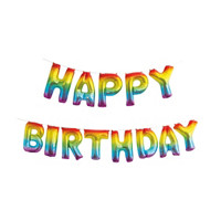 Foil Rainbow “Happy Birthday” Letter Balloon Banner
