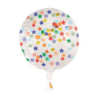 Clear Sphere Star Confetti Balloon, 15 in