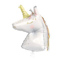 Giant 3D Foil Dainty Unicorn Balloon with Fringe Mane, 24 in