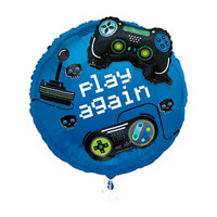 Giant Foil Gamer Birthday Balloon with 3D Attachment, 25 in
