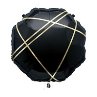 Giant Foil Sleek Black & Gold Octagon Shaped