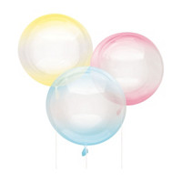 Gradient Clear Sphere Balloons, Assorted, 18 in, 3 ct