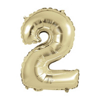 Foil Gold Number 2 Balloon, 14 in