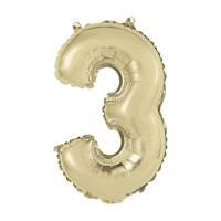 Foil Gold Number 3 Balloon, 14 in