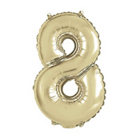 Foil Gold Number 8 Balloon, 14 in