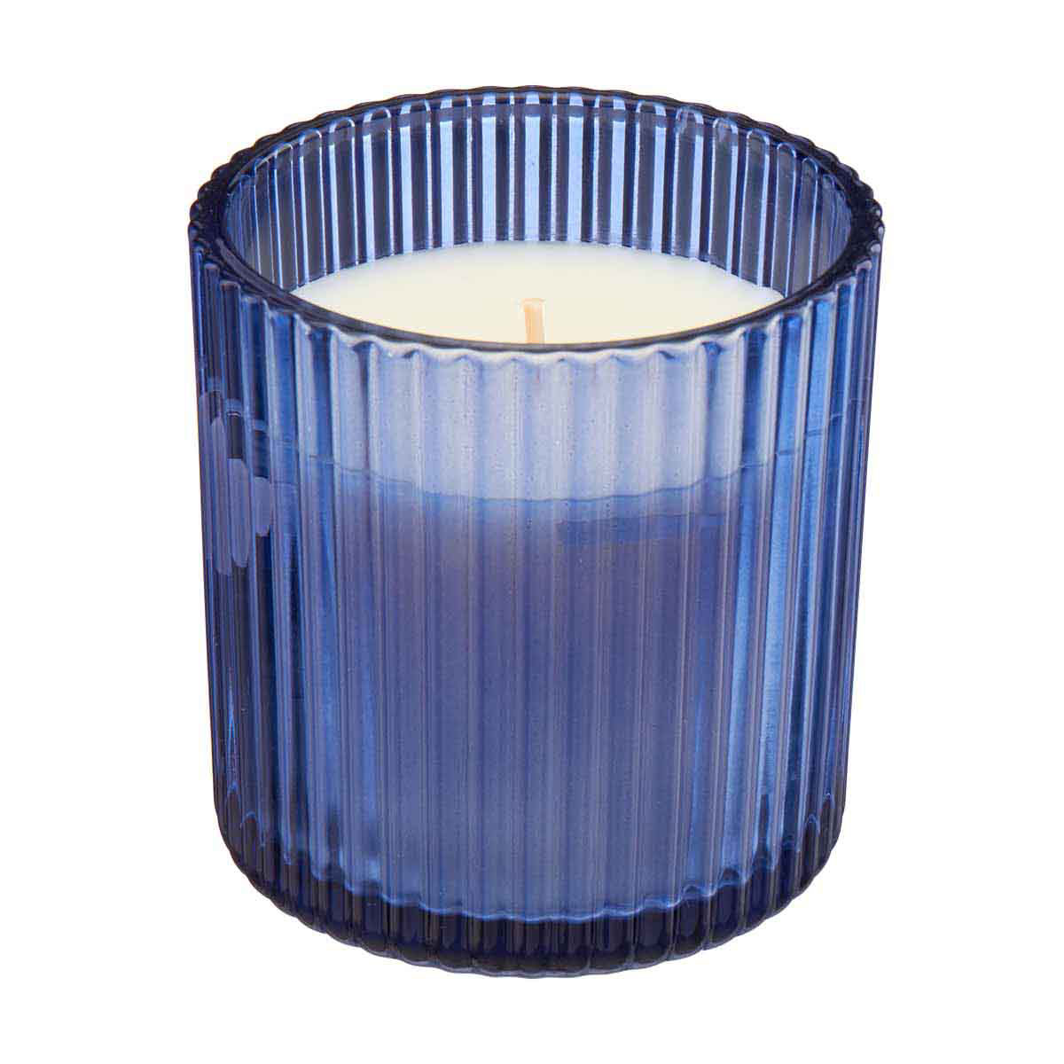 Blackberry Yuzu Navy Blazer Ribbed Glass Jar Candle, 8 oz