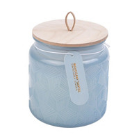 Mahogany Santal Scented Jar Candle with Wooden Lid,