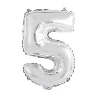 Foil Silver Number 5 Balloon, 14 in