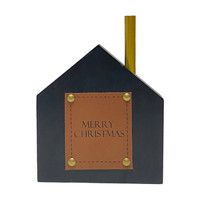 'Merry Christmas' Wooden Black House Tabletop Decoration
