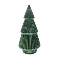 Christmas Ribbed LED Tier Glass Tree Ornament