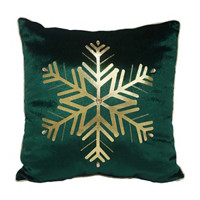 Snowflake Printed Decorative Pillow, 18 x 18 in