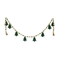 Christmas Tree Wooden Beaded Garland, 60 in