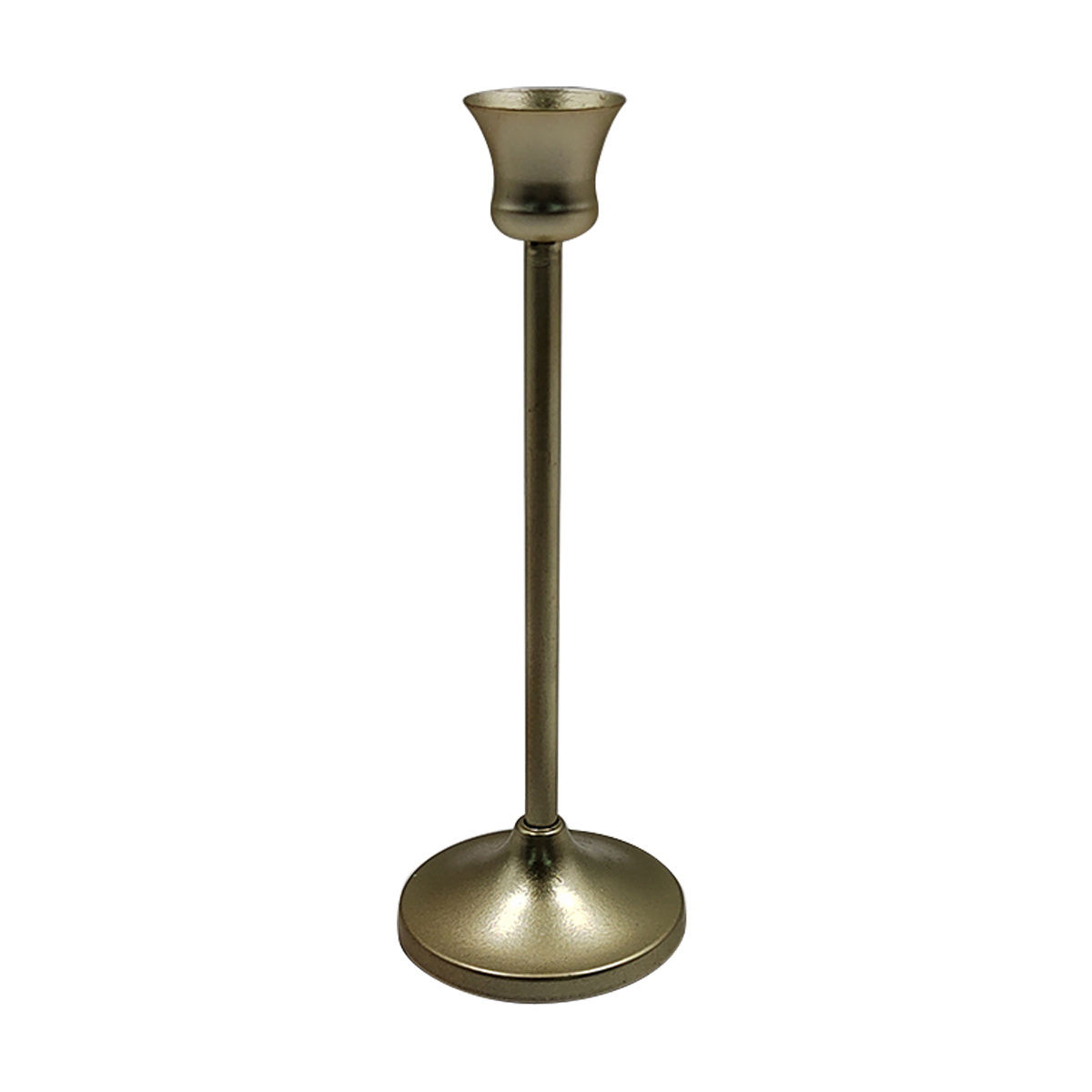 Gold Taper Metal Candle Holder, Small