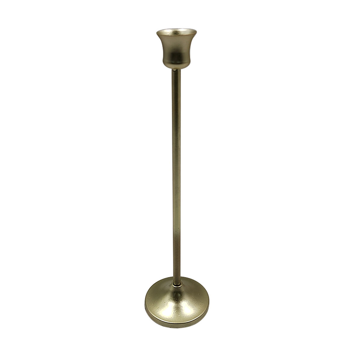 Gold Taper Metal Candle Holder, Large