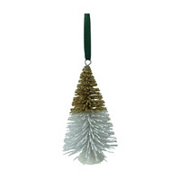 2-Tone Bottle Brush Glitter Tree Christmas Ornament