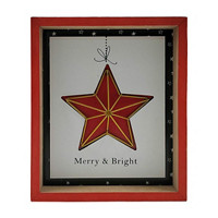 'Merry & Bright' Christmas Wooden Boxtop Decoration