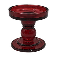 Red Mercury Style Glass Candle Holder, Small