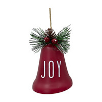 'Joy' Rustic Bell Christmas Ornament