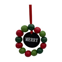 'Merry' Wooden Beaded Ornament