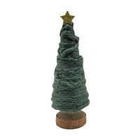Yarn Wrap Christmas Tree Tabletop Décor with Star Topper