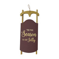 Christmas Wooden Sleigh Hanging Wall Decoration