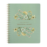 Grateful Heart Floral Spiral Journal, 9 in x