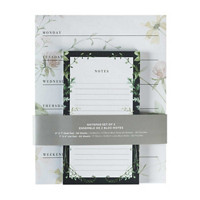 Weekly Calendar Floral Desk Notepad Set, 2 Count