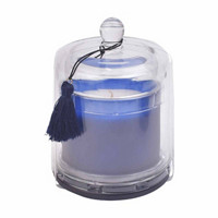 Cloche Glass Shape Decorative Candle, Navy