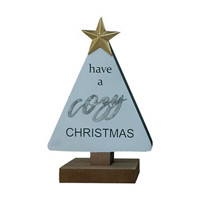 Christmas Word Wooden Tree Tabletop Decoration