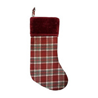 Christmas Plaid Stocking, 16.5 x in 7 in