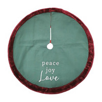 'Peace Joy Love' Printed Christmas Tree Skirt, 38 x in 38 in