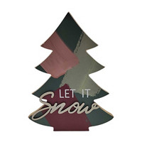 'Let It Snow' Wooden Tree Tabletop Decoration