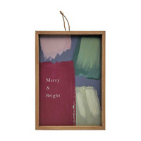 'Merry & Bright' Wooden Framed Wall Decoration