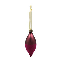 Two Tone Christmas Teardrop Ornament, Rose Red