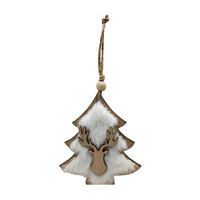 Wooden Frost Tree Christmas Ornament