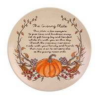 The Giving Pumpkin Round Wax Plate, 10.5 in