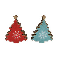 Christmas Wooden Snowflake Printed Tree Décor, Assorted