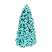 Decorative Christmas Wooly Tree, Teal, 12 in