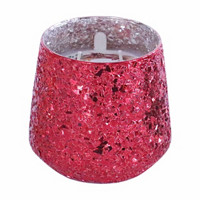 Mercury Glass Fragranced Candle, Red