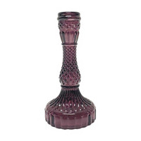 Embossed Glass Taper Candle Holder