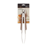Bombay Acacia & Stainless Steel Tongs, 9 in