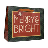 Christmas 'Merry & Bright' Gift Bag, Large