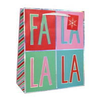 Christmas 'Fa La La La' Gift Bag, Large