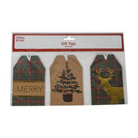 Holiday Style Kraft Gift Tags, 12 Count