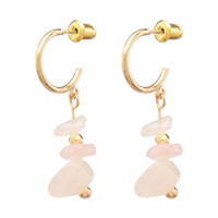 Hoop Earrings With Pendant Stones