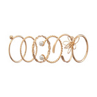 Gold-tone Rings, 6 Pack