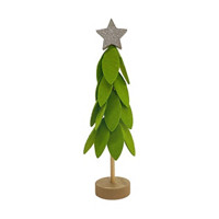 Christmas Felt Tree Décor with Wooden Base