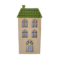 Christmas Decorative Battery Operated Wood House, Assorted