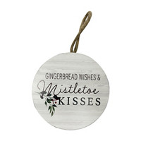 Christmas 'Gingerbread Wishes & Mistletoe Kisses' Hanging